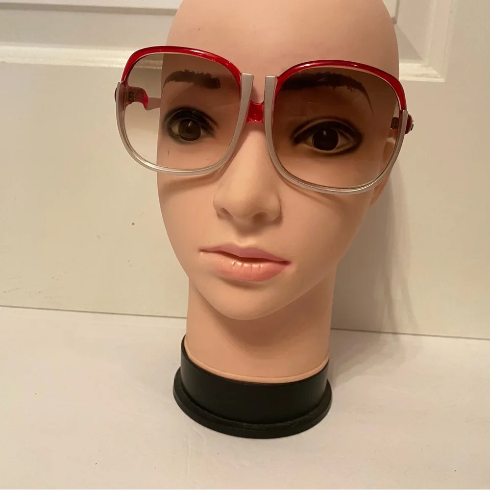 GUY LAROCHE SOLEIL SUNGLASSES SUNNIES PINK SILVER OVERSIZED FRAMES VINTAGE